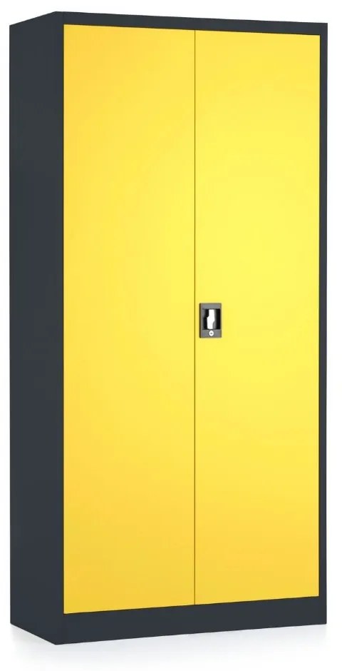 Dulap metalic universal, 90 x 40 x 185 cm, încuietoare cu cilindru, galben - ral 1023