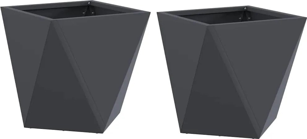 vidaXL Jardinieră 2 pcs Antracit 30 x 30 x 30 cm Oțel