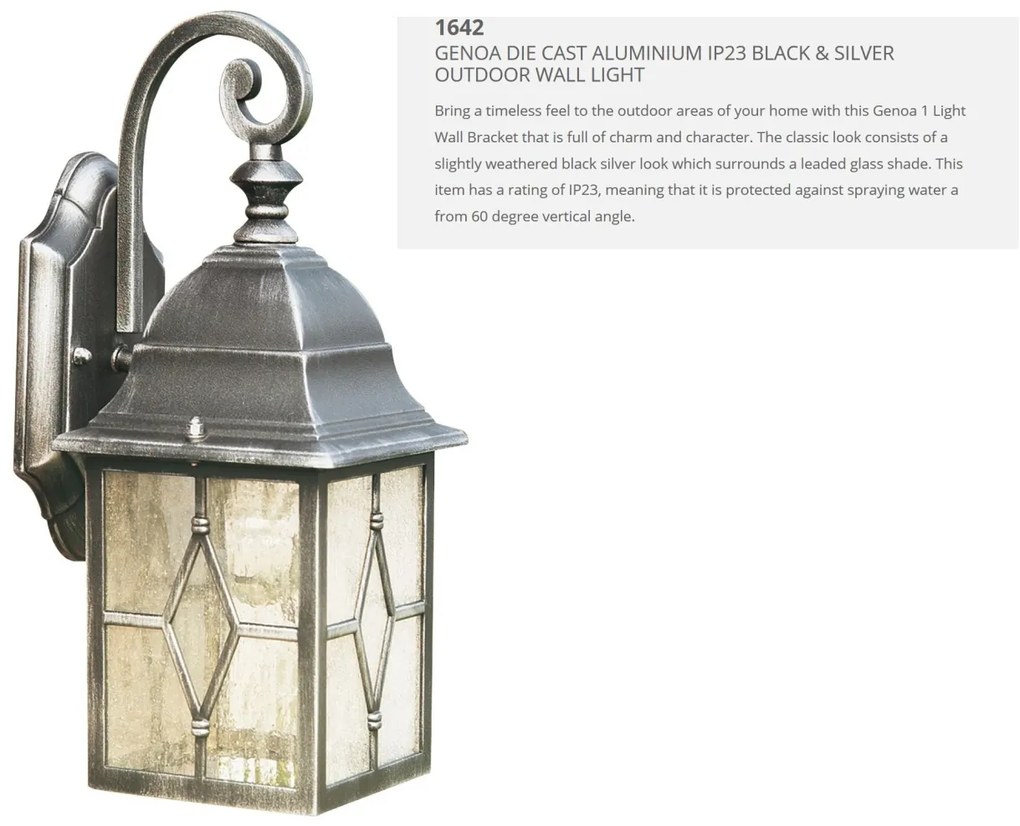 Aplica perete de exterior stil traditional IP23 Genoa 1642 SRT
