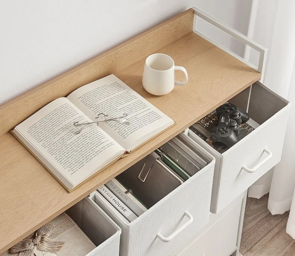 Comoda cu sertare FLEXIRO 98x85 cm, stejar/alb