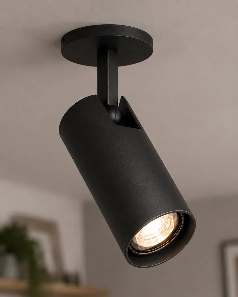 Spot incastrat directionabil cu bec GU10 Linca negru