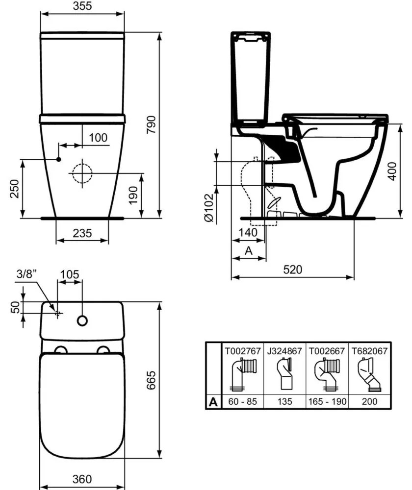 Vas wc stativ rimless plus Ideal Standard i.life B gri lucios cu rezervor si capac inclus