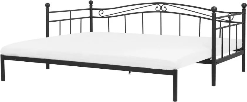 Pat tip divan Tulle, negru,86 x 92 x 209 cm