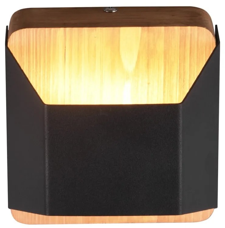 Aplică de perete negru-mat LED cu intensitate reglabilă Arino – Trio