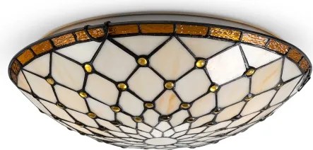 BRILAGI - Tiffany plafonieră cu vitralii IVORY 2xE27/60W/230V Ø 40 cm