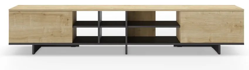 Masă TV în culoare naturală cu aspect de lemn de stejar 230x44 cm Cequoia – Marckeric