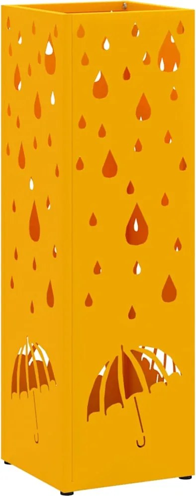 vidaXL Suport pentru umbrele Muștar 15,5 x 15,5 x 49 cm Metal