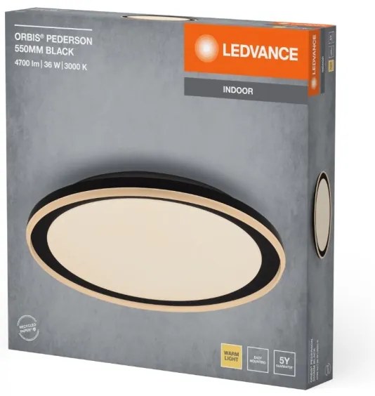 Plafonieră LED Ledvance ORBIS PEDERSON LED/36W/230V d. 55 cm negru