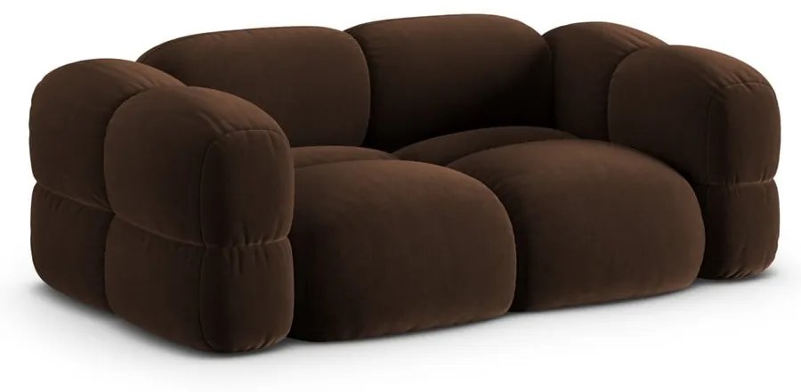 Canapea maro închis cu tapițerie din catifea 210 cm Loretto – Cosmopolitan Design