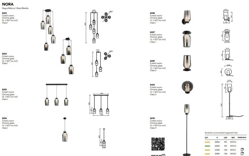 Lustra cu 5 pendule design modern Nora negru/ marmura neagra
