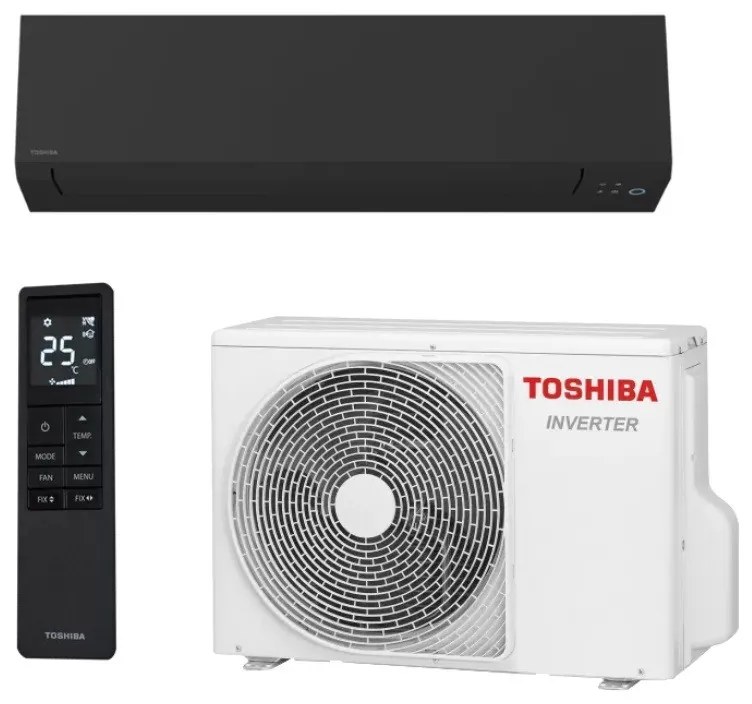 Inverteren climatik Toshiba Shorai Edge RAS-B13G3KVSGB-E + RAS-13J2AVSG-E1, 13000 BTU, 26 m2, A+++, Wi-Fi, R-32, 12 funcții, Negru