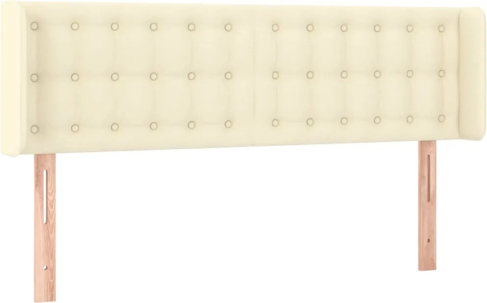 vidaXL Tăblie de pat cu aripioare crem 147x16x78/88 cm piele ecologică