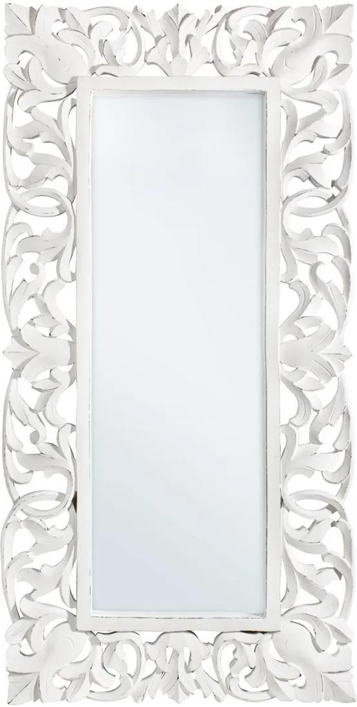 Oglinda decorativa perete cu rama lemn alb vintage Dalila 60 cm x 120