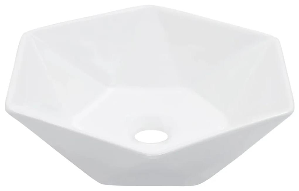 143913 vidaXL Chiuvetă de baie, alb, 41 x 36,5 x 12 cm, ceramică