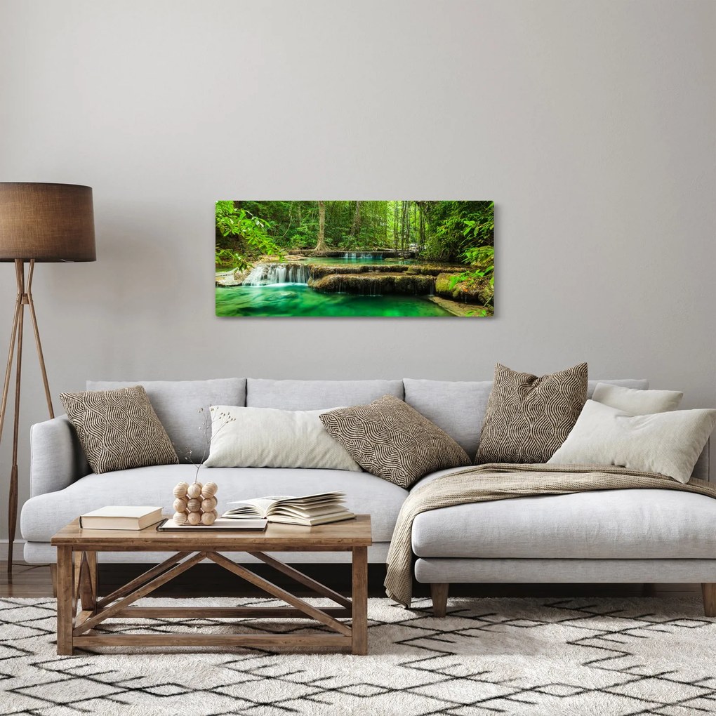 Tablou - Cascada Erawan din Kanchanaburi, Thailanda (120x50 cm)