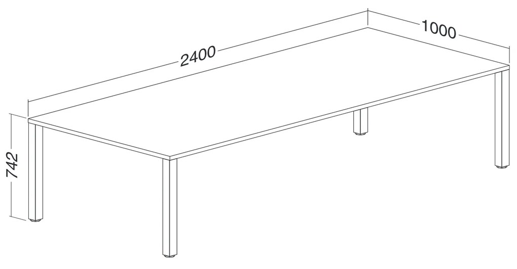 Masa de intalnire ProOffice 240 x 100 cm, cires