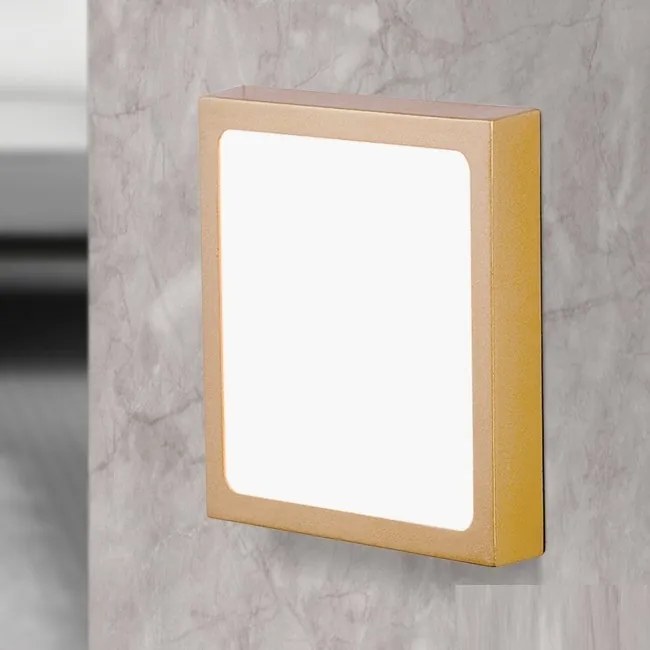 Plafoniera LED moderna design slim Lero 23x23cm auriu mat