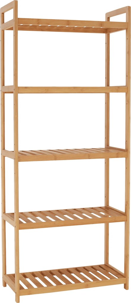 Etajera FIORE TIP 3, bambus natural lacuit, 53x26x128 cm