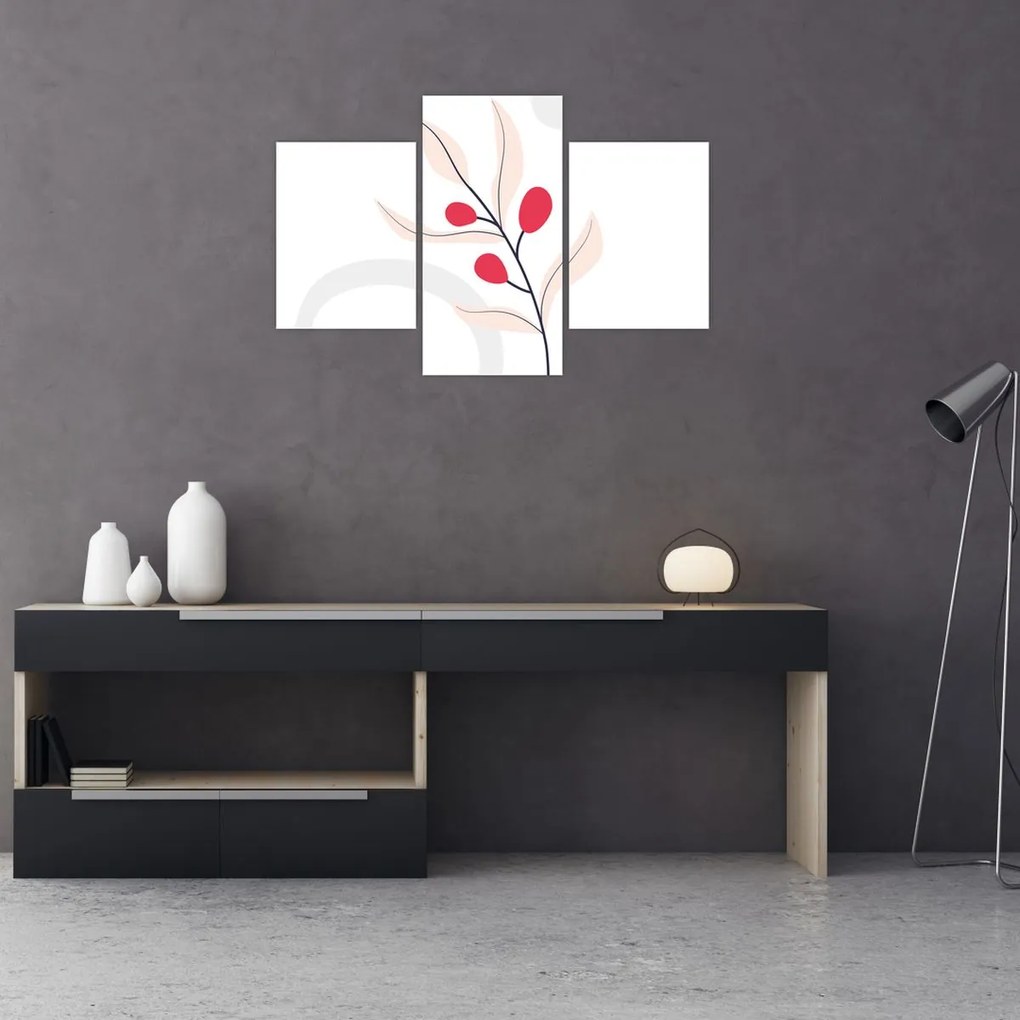 Tablou - Abstracție florală roz N⁰3 (90x60 cm)