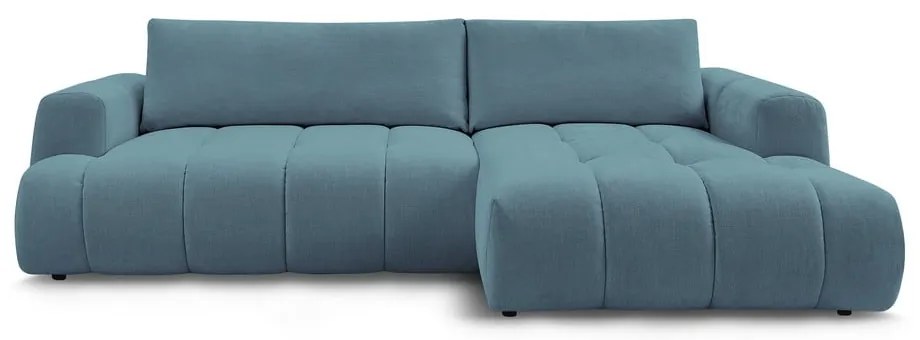 Colțar albastru extensibil/cu spațiu de depozitare (cu colț pe partea dreaptă/cu șezlong) Fuji – Bobochic Paris