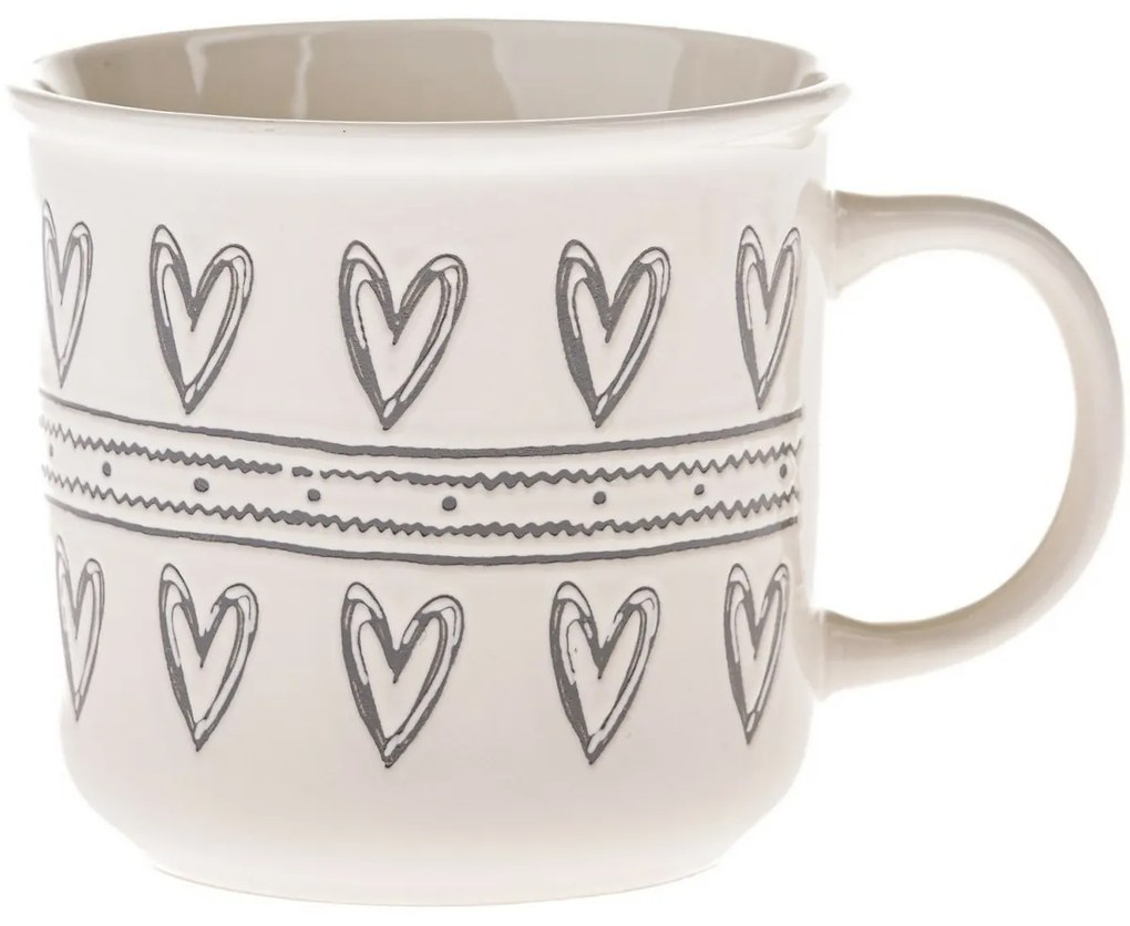 Cană din ceramică Inimioare II, 450 ml