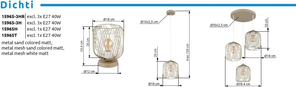 Lustra moderna cu 3 pendule DICHTI