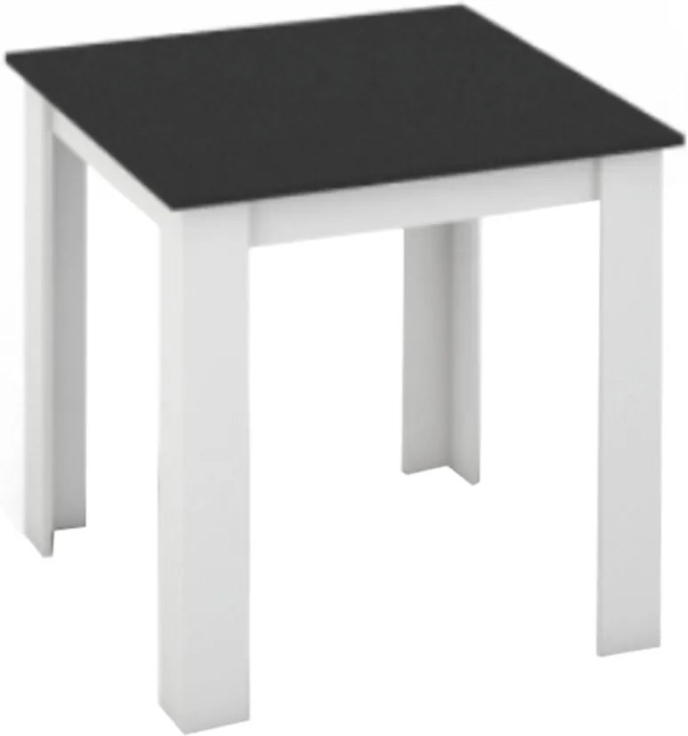 Masă dining, alb/negru, 80x80, KRAZ
