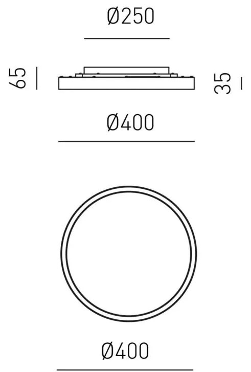 Plafoniera LED design slim AELA 40cm, auriu, alb sau negru