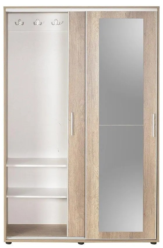 Pantofar Adore Porto cu cuier, 2 usi cu oglinda, 12 rafturi, capacitate 35 perechi incaltaminte, 120 x 212 x 40 Cm
