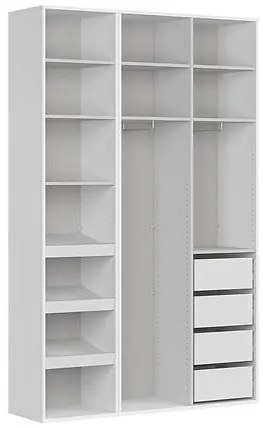 Dulap de haine Flex 23 (alb + gri) (cu oglindă). 1098240