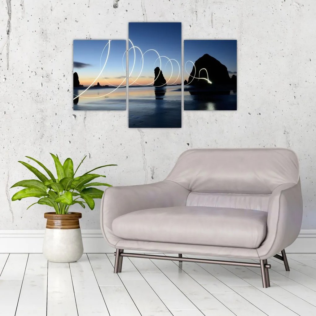 Tabloul - plaja în apus de soare (90x60 cm)