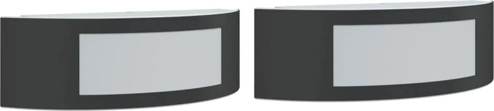 vidaXL Corpuri de iluminat exterior de perete 2 buc argintiu oțel inox