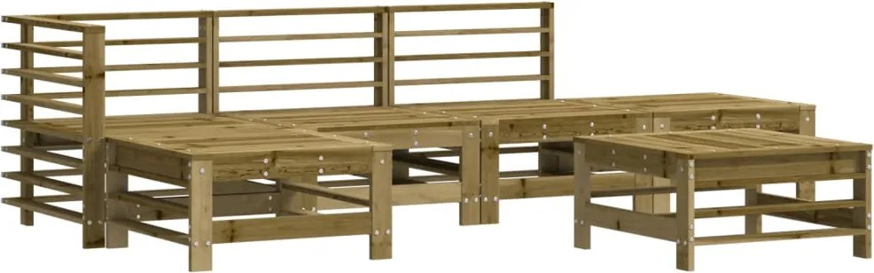 vidaXL Set mobilier relaxare de grădină, 6 piese, lemn de pin tratat