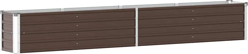 vidaXL Strat înălțat de grădină, maro, 320x40x45 cm, oțel galvanizat