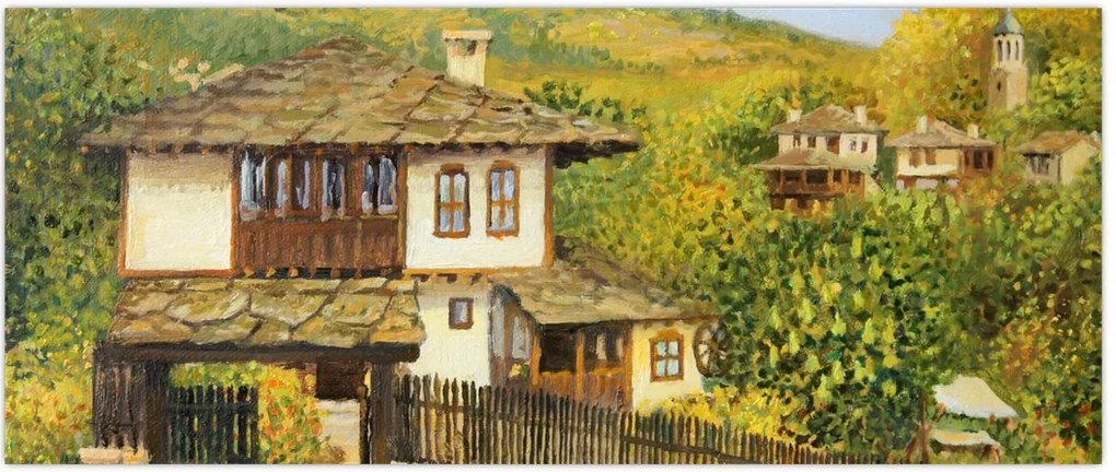 Tablou - Cabane în timpul verii (120x50 cm)