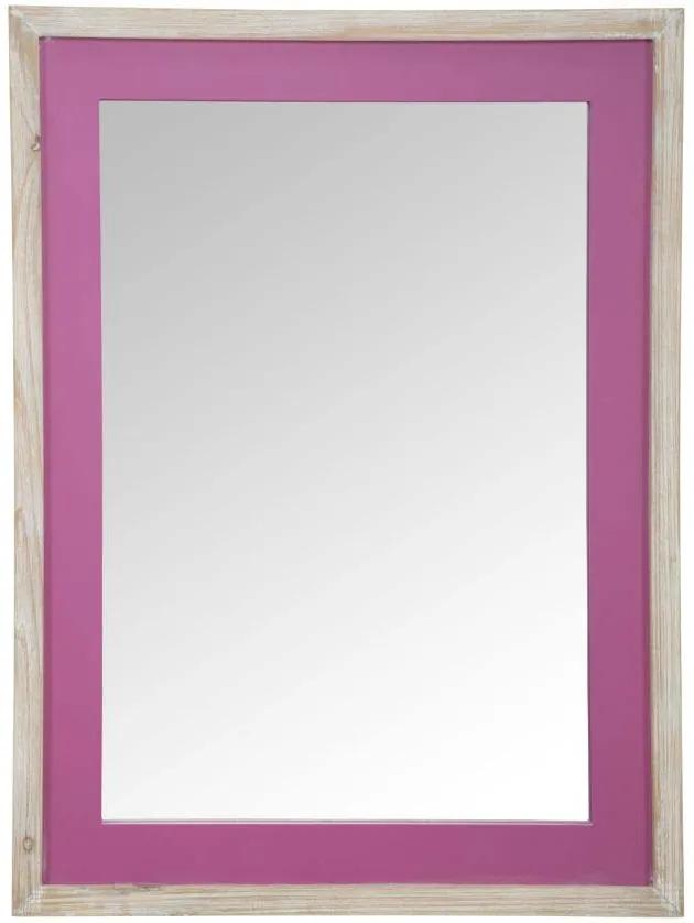 Oglindă de perete Ibiza, 80x60x2.5 cm, mdf/ sticla, roz