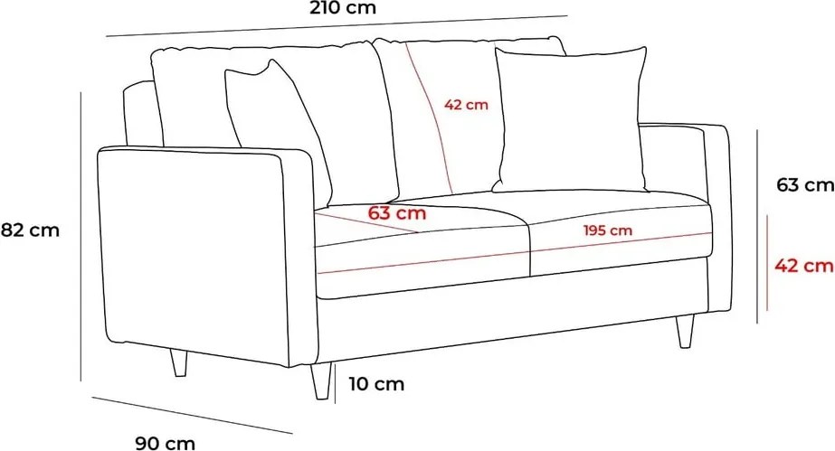 Canapea gri închis extensibilă 210 cm Eva – Balcab Home