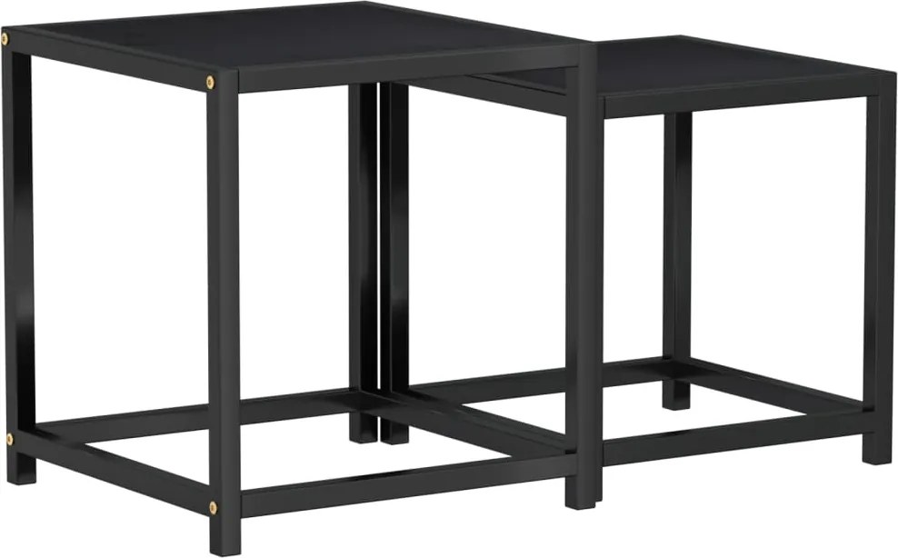 vidaXL Mese de ceai, 2 buc., negru, MDF