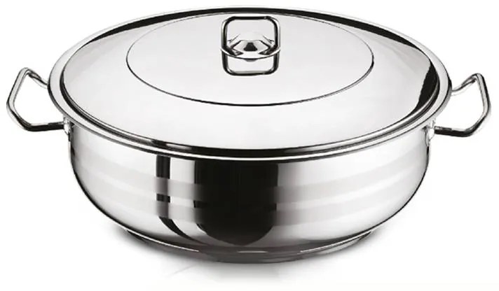 Cratiță din Inox, 13.5 Litri (36x14 cm), Capac din Inox, Bază 3 Straturi (Inducție)