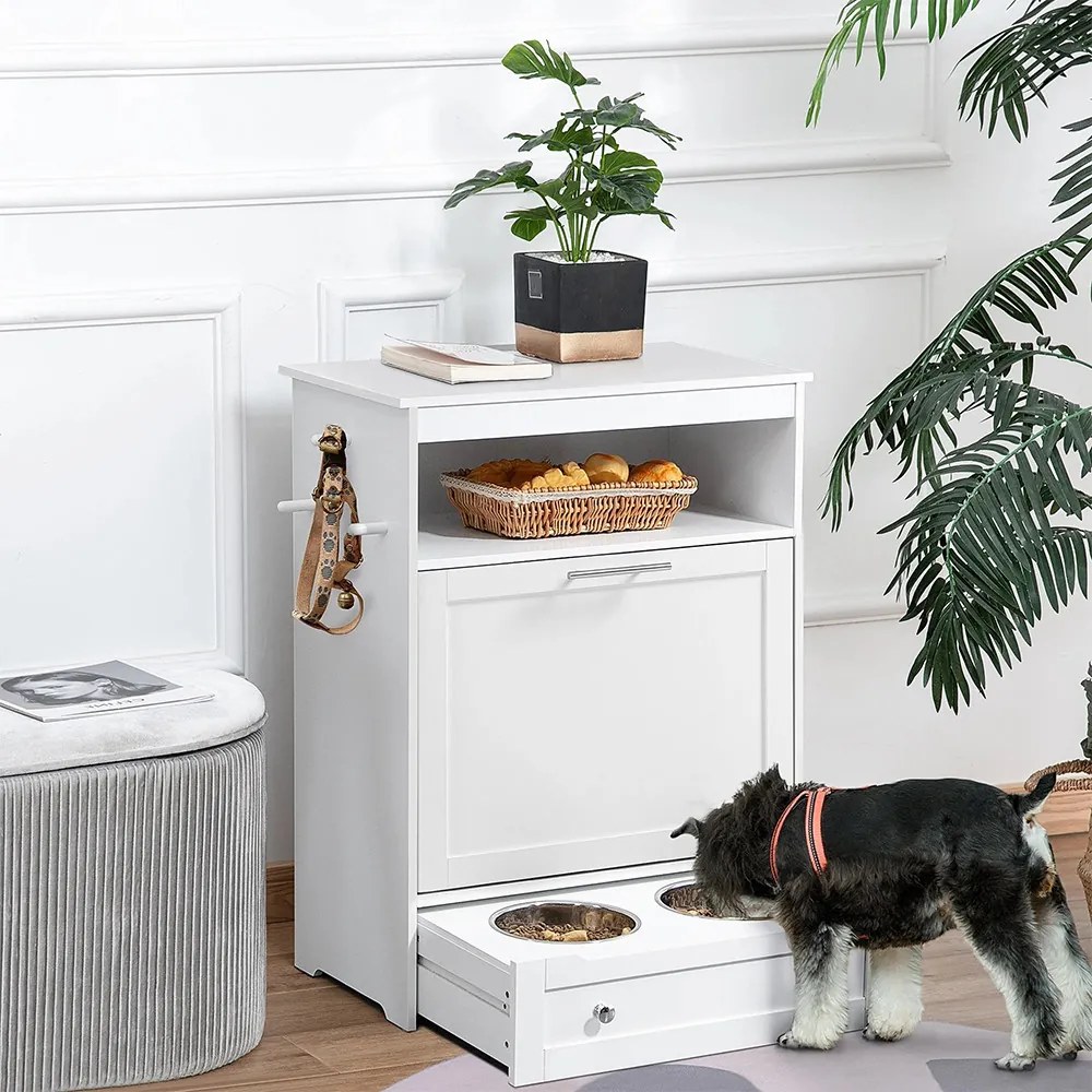 Dulap din lemn pentru hrănirea animalelor de companie