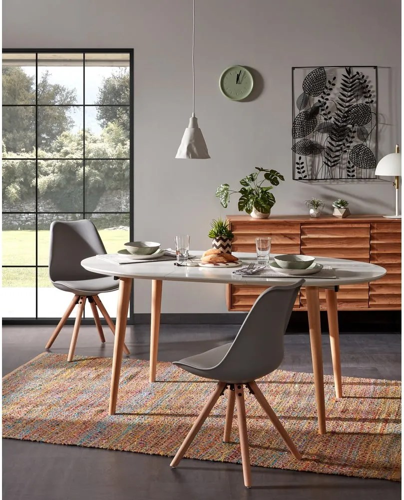 Masă dining extensibilă Kave Home Oakland, 120 x 90 cm , alb