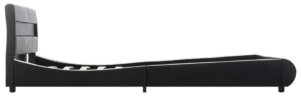 Cadru de pat cu LED, negru, 140 x 200 cm, piele ecologica Negru, 140 x 200 cm