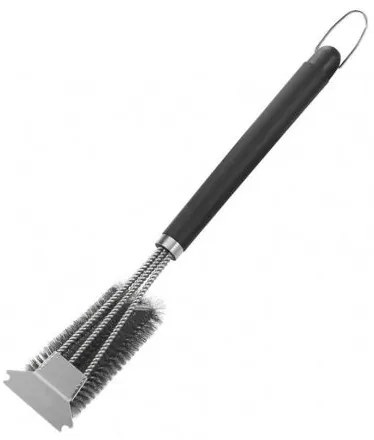 Perie pentru curatat gratar, grill, inox, 2 in 1, sarma si racleta, 40x7x8 cm
