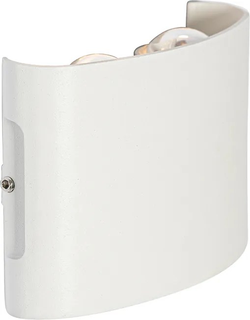 Aplică de perete pentru exterior alb cu LED 4 lumini IP54 - Silly
