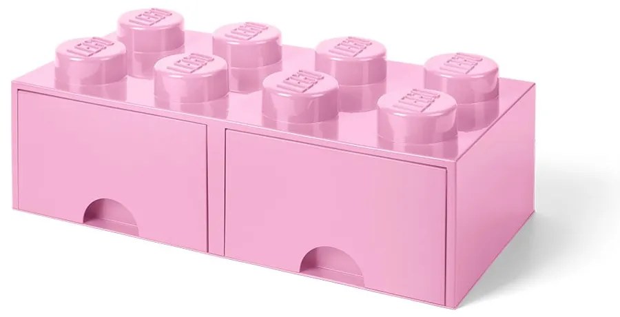 Cutie depozitare cu 2 sertare LEGO®, roz deschis