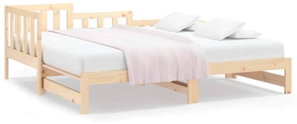820746 vidaXL Pat de zi extensibil, 2x(90x190) cm, lemn masiv de pin