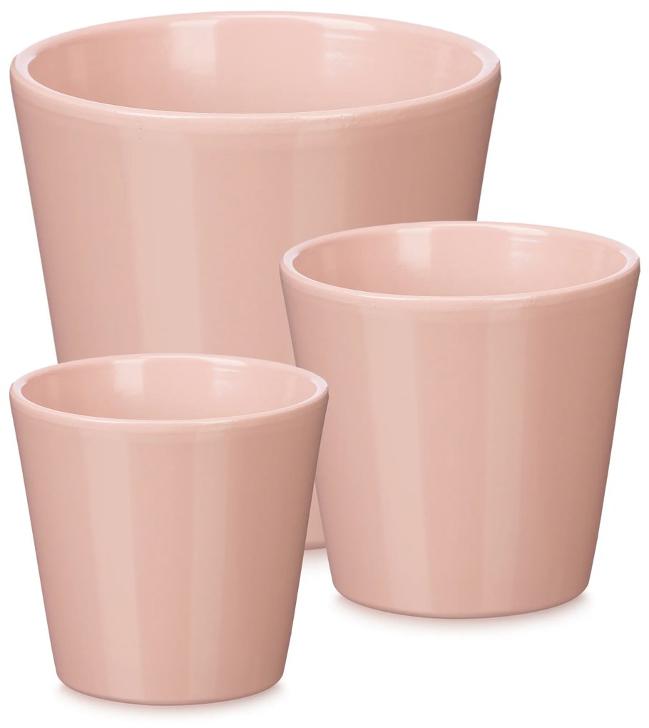 Set ghivece de flori conice Ø 14, 17, 22 cm