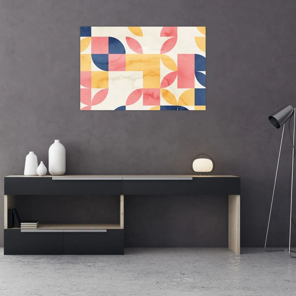 Tablou - Abstracție cu modele retro (90x60 cm)