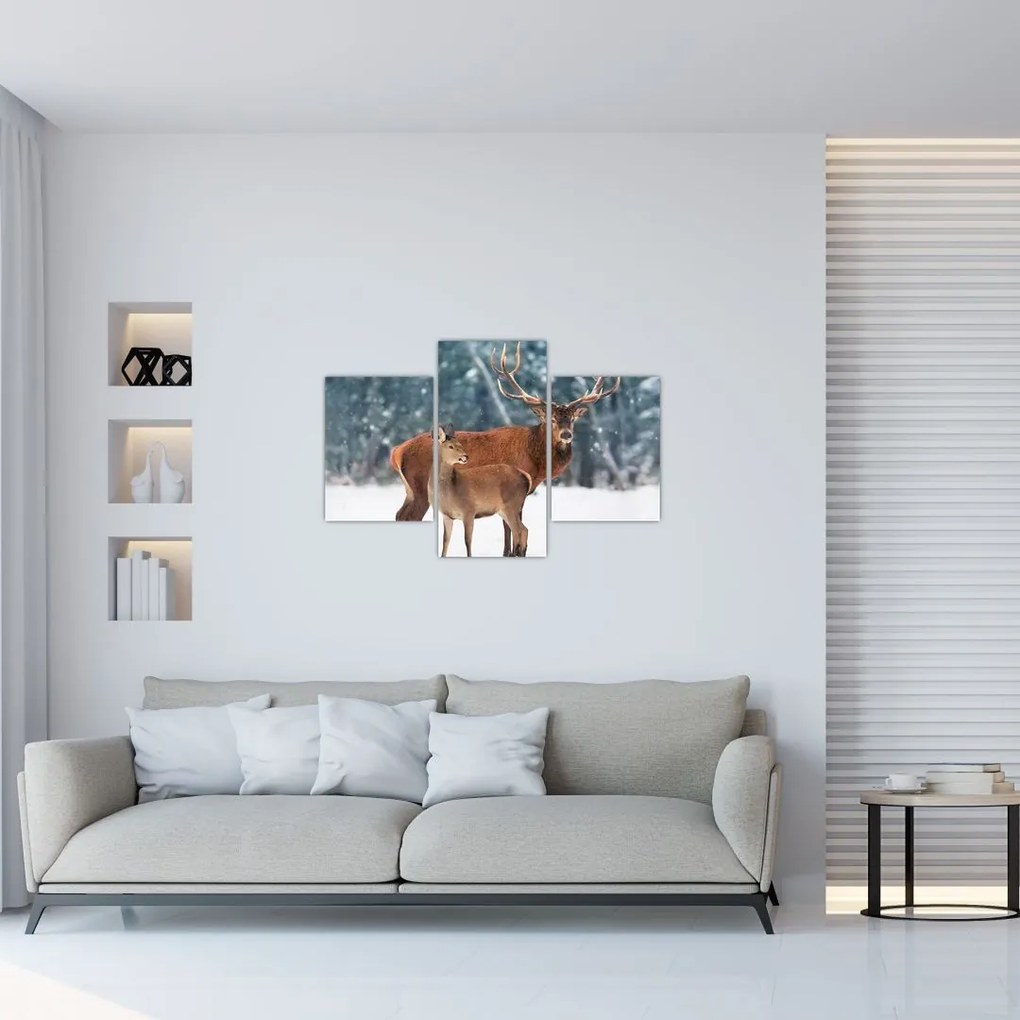 Tablou - Ceb și căprioare (90x60 cm)