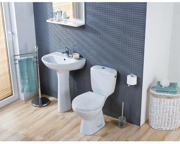 Set vas WC compact Cersanit, President, cu iesire verticala, cu capac si rezervor, alb